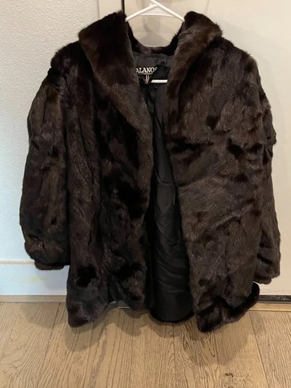 Galanos neiman marcus fur coat black